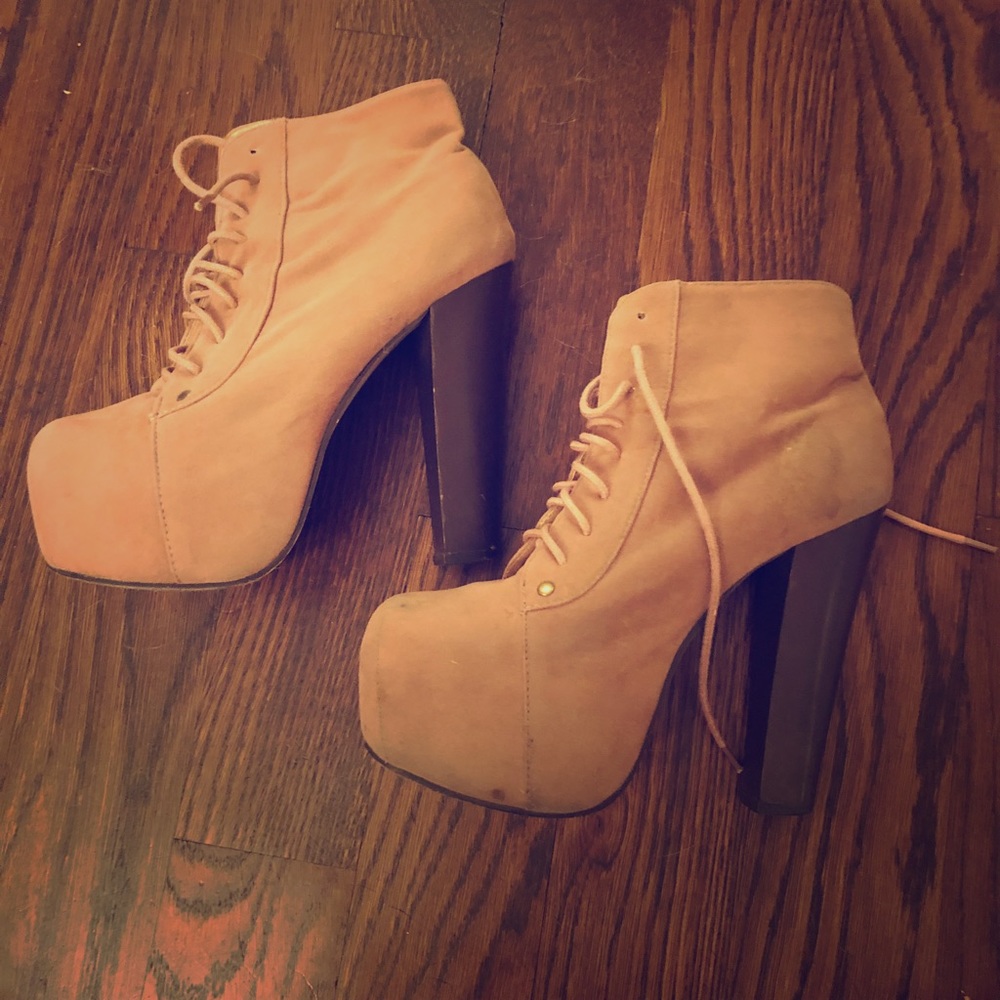 Platform high heel booties